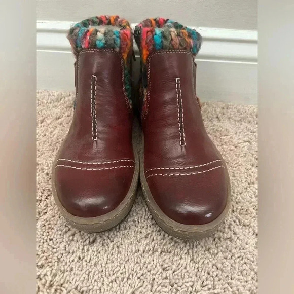 New REIKER felicitas ankle boot 37 red rainbow multicolor wool bootie 6.5 - Picture 5 of 17